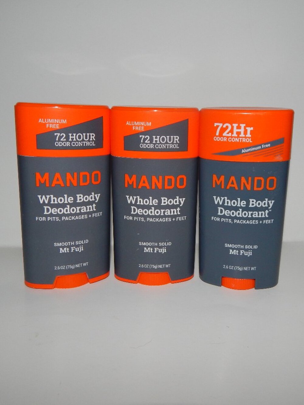 3 Mando Whole Body Deodorant MT FUJI Smooth Solid 2.6oz Ea